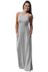 Sexy Grey Racerback Maxi Dress with Pockets